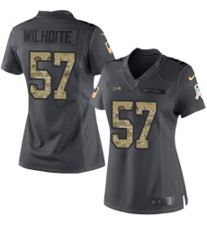 Women's Nike Seattle Seahawks #57 Michael Wilhoite Limited Black 2016 Salute to Service NFL Jersey