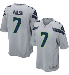 Men's Nike Seattle Seahawks #7 Blair Walsh Game Grey Alternate NFL Jersey