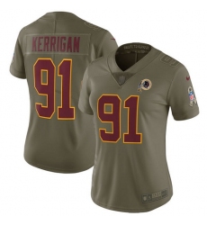 Women's Nike Washington Redskins #91 Ryan Kerrigan Limited Olive 2017 Salute to Service NFL Jersey