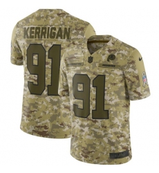 Youth Nike Washington Redskins #91 Ryan Kerrigan Limited Camo 2018 Salute to Service NFL Jersey