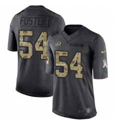 Men's Nike Washington Redskins #54 Mason Foster Limited Black 2016 Salute to Service NFL Jersey