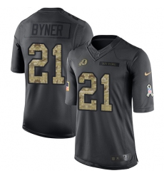 Men's Nike Washington Redskins #21 Earnest Byner Limited Black 2016 Salute to Service NFL Jersey