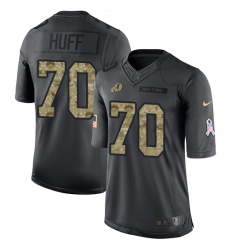 Men's Nike Washington Redskins #70 Sam Huff Limited Black 2016 Salute to Service NFL Jersey