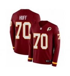 Men's Nike Washington Redskins #70 Sam Huff Limited Burgundy Therma Long Sleeve NFL Jersey
