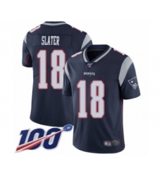 Men's New England Patriots #18 Matthew Slater Navy Blue Team Color Vapor Untouchable Limited Player 100th Season Football Jersey