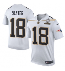 Men's Nike New England Patriots #18 Matthew Slater Elite White Team Rice 2016 Pro Bowl NFL Jersey