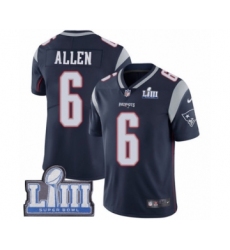 Youth Nike New England Patriots #6 Ryan Allen Navy Blue Team Color Vapor Untouchable Limited Player Super Bowl LIII Bound NFL Jersey