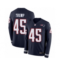 Youth Nike New England Patriots #45 Donald Trump Limited Navy Blue Therma Long Sleeve NFL Jersey