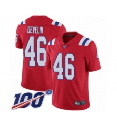 Men's New England Patriots #46 James Develin Red Alternate Vapor Untouchable Limited Player 100th Season Football Jersey