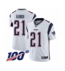 Men's New England Patriots #21 Duron Harmon White Vapor Untouchable Limited Player 100th Season Football Jersey