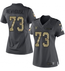 Women's Nike Oakland Raiders #73 Marshall Newhouse Limited Black 2016 Salute to Service NFL Jersey