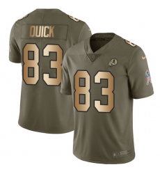 Youth Nike Washington Redskins #83 Brian Quick Limited Olive/Gold 2017 Salute to Service NFL Jersey