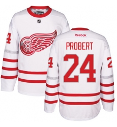Men's Reebok Detroit Red Wings #24 Bob Probert Premier White 2017 Centennial Classic NHL Jersey