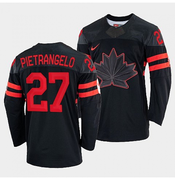 Men's Alex Pietrangelo Canada Hockey Black 2022 Beijing Winter Olympic #27 Alternate Rrplica Jersey