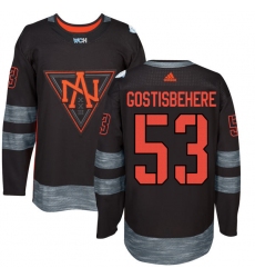 Men's Adidas Team North America #53 Shayne Gostisbehere Authentic Black Away 2016 World Cup of Hockey Jersey