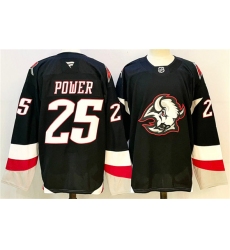 Men's Buffalo Sabres #25 Owen Power Black 2024-25 Alternate Stitched Hockey Jersey