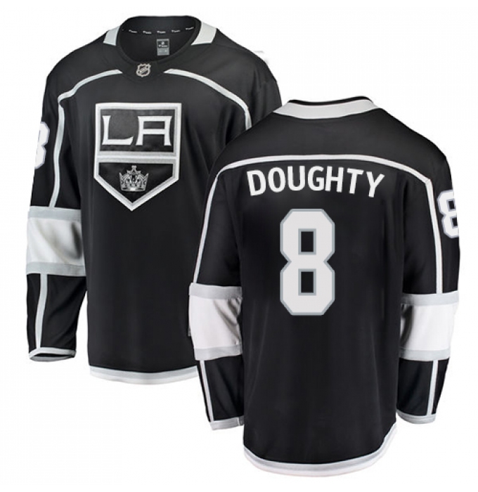 Youth Los Angeles Kings #8 Drew Doughty Authentic Black Home Fanatics Branded Breakaway NHL Jersey