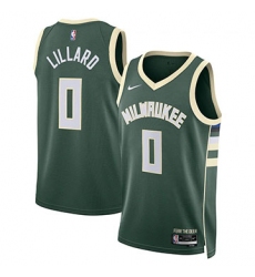 Nike Men's Milwaukee Bucks #0 Damian Lillard Green Statement Dri-FIT Swingman Jersey Nike Men's Milwaukee Bucks #0 Damian Lillard Green Statement Dri-FIT Swingman Jersey