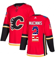 Youth Adidas Calgary Flames #2 Al MacInnis Authentic Red USA Flag Fashion NHL Jersey