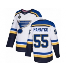 Men's St. Louis Blues #55 Colton Parayko Authentic White Away 2019 Stanley Cup Final Bound Hockey Jersey