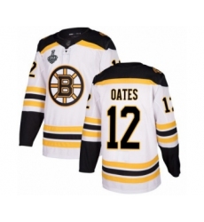 Men's Boston Bruins #12 Adam Oates Authentic White Away 2019 Stanley Cup Final Bound Hockey Jersey