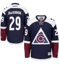 Women's Reebok Colorado Avalanche #29 Nathan MacKinnon Premier Blue Third NHL Jersey