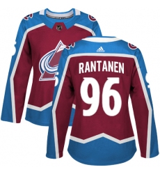 Women's Adidas Colorado Avalanche #96 Mikko Rantanen Authentic Burgundy Red Home NHL Jersey