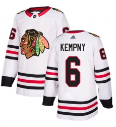 Youth Adidas Chicago Blackhawks #6 Michal Kempny Authentic White Away NHL Jersey