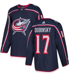 Youth Adidas Columbus Blue Jackets #17 Brandon Dubinsky Premier Navy Blue Home NHL Jersey