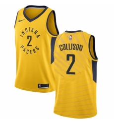 Men's Nike Indiana Pacers #2 Darren Collison Authentic Gold NBA Jersey Statement Edition
