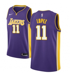 Men's Nike Los Angeles Lakers #11 Brook Lopez Swingman Purple NBA Jersey - Statement Edition