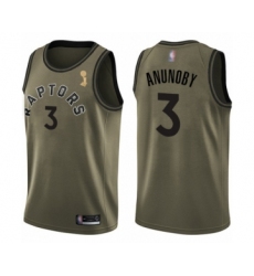 Youth Toronto Raptors #3 OG Anunoby Swingman Green Salute to Service 2019 Basketball Finals Champions Jersey