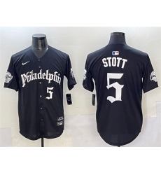Men's Philadelphia Phillies #5 Bryson Stott Black Gothic Vapor Limited Stitched Jersey