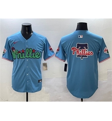 Men's Philadelphia Phillies Team Big Logo Light Blue Phanatic Limited Stitched Jersey