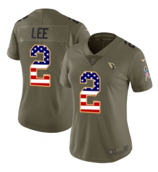 Women's Nike Arizona Cardinals #2 Andy Lee Limited Olive/USA Flag 2017 Salute to Service NFL Jersey