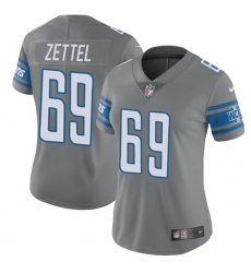 Women's Nike Detroit Lions #69 Anthony Zettel Limited Steel Rush Vapor Untouchable NFL Jersey
