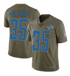 Youth Nike Detroit Lions #35 Miles Killebrew Limited Olive 2017 Salute to Service NFL Jersey