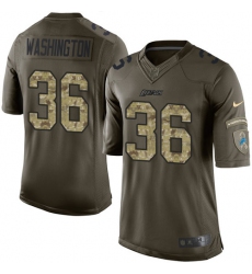 Men's Nike Detroit Lions #36 Dwayne Washington Elite Green Salute to Service NFL Jersey