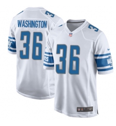 Men's Nike Detroit Lions #36 Dwayne Washington Game White NFL Jersey