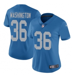 Women's Nike Detroit Lions #36 Dwayne Washington Blue Alternate Vapor Untouchable Limited Player NFL Jersey