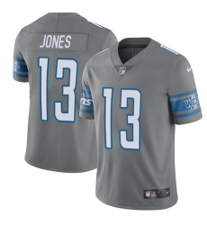 Men's Nike Detroit Lions #13 T.J. Jones Elite Steel Rush Vapor Untouchable NFL Jersey