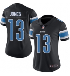 Women's Nike Detroit Lions #13 T.J. Jones Limited Black Rush Vapor Untouchable NFL Jersey