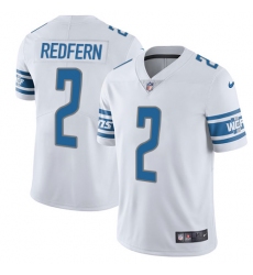 Men's Nike Detroit Lions #2 Kasey Redfern White Vapor Untouchable Limited Player NFL Jersey