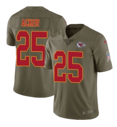 Youth Nike Kansas City Chiefs #25 Kenneth Acker Limited Olive 2017 Salute to Service NFL Jersey