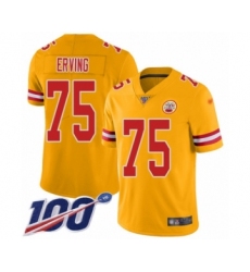 Youth Kansas City Chiefs #75 Cameron Erving Limited Gold Inverted Legend 100th Season Football Jersey