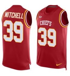 Men's Nike Kansas City Chiefs #39 Terrance Mitchell Limited Red Player Name & Number Tank Top NFL Jersey