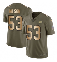 Men's Nike Kansas City Chiefs #53 Ramik Wilson Limited Olive/Gold 2017 Salute to Service NFL Jersey
