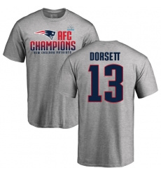 Nike New England Patriots #13 Phillip Dorsett Heather Gray 2017 AFC Champions V-Neck T-Shirt