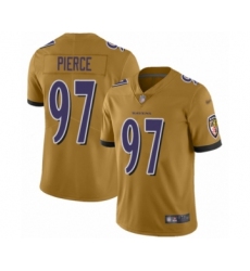 Women's Baltimore Ravens #97 Michael Pierce Limited Gold Inverted Legend Football Jersey