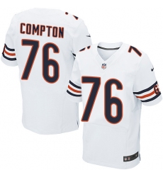 Men's Nike Chicago Bears #76 Tom Compton Elite White NFL Jersey